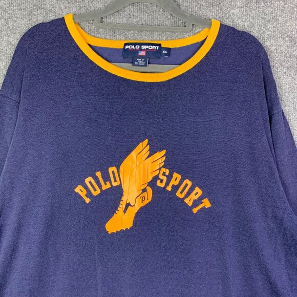 Vintage POLO SPORT Ralph Lauren Spell Out P Wings Logo Long Sleeve Shirt XXL - Picture 3 of 10